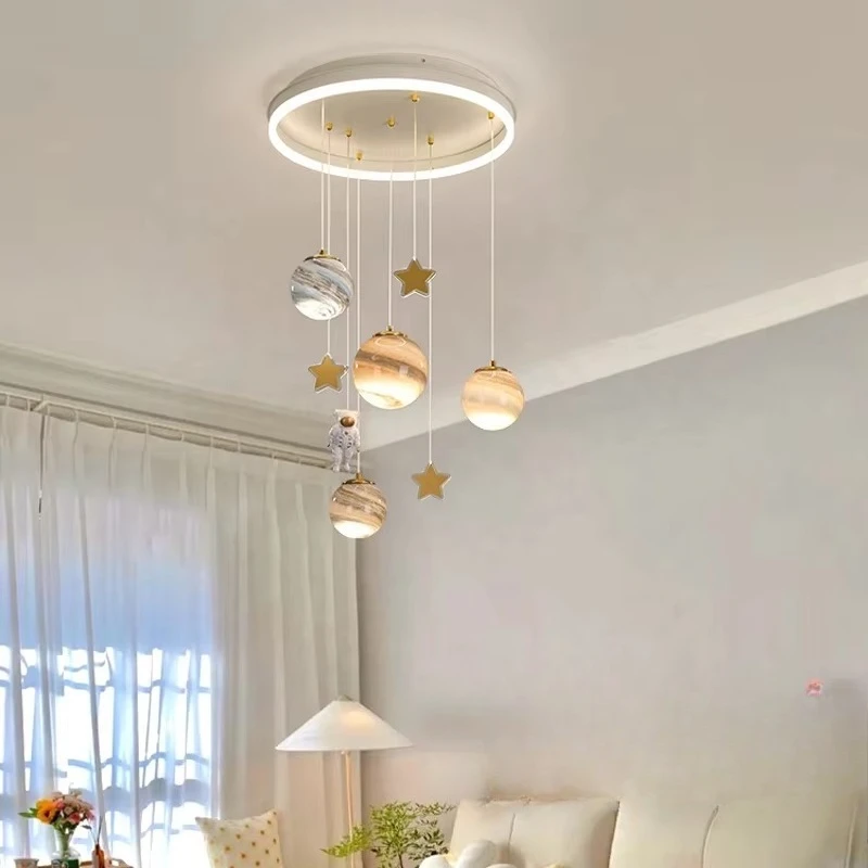 Modern Star Room Bedroom Space Planet Chandelier Children's Room Chandelier