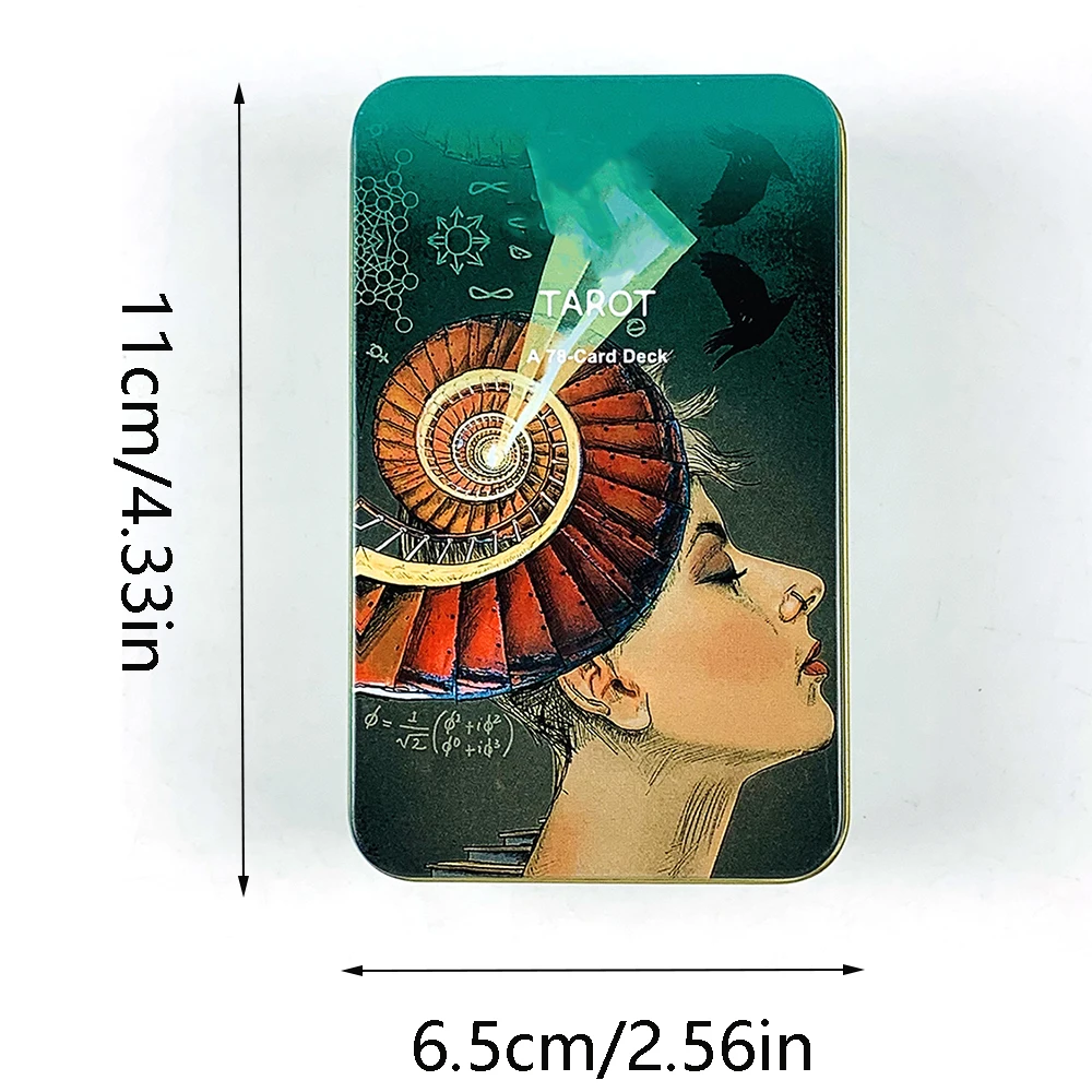 صندوق من القصدير عالي الجودة التعبئة 78 بطاقة بطاقة التارو مصير العرافة لعبة الحفلات العائلية ، ألعاب الهالوين وعيد الميلاد