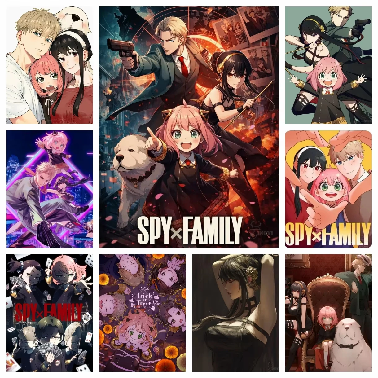 Anime Spy X Family Charakter Anya 5D DIY Vollrund-Diamantmalerei für Wohnzimmer, Schlafzimmer, Bar, Ästhetische Dekoration