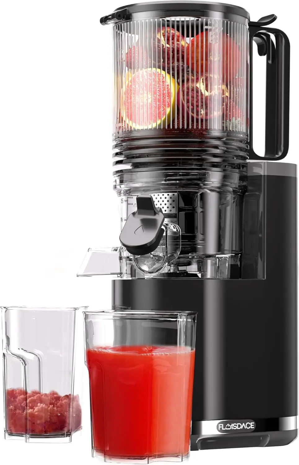 

Cold Press Juicer with 6.5" Large Feed Chute, 350W Slow Masticating for High Juice Yield, BPA-Free Black Easy Clean