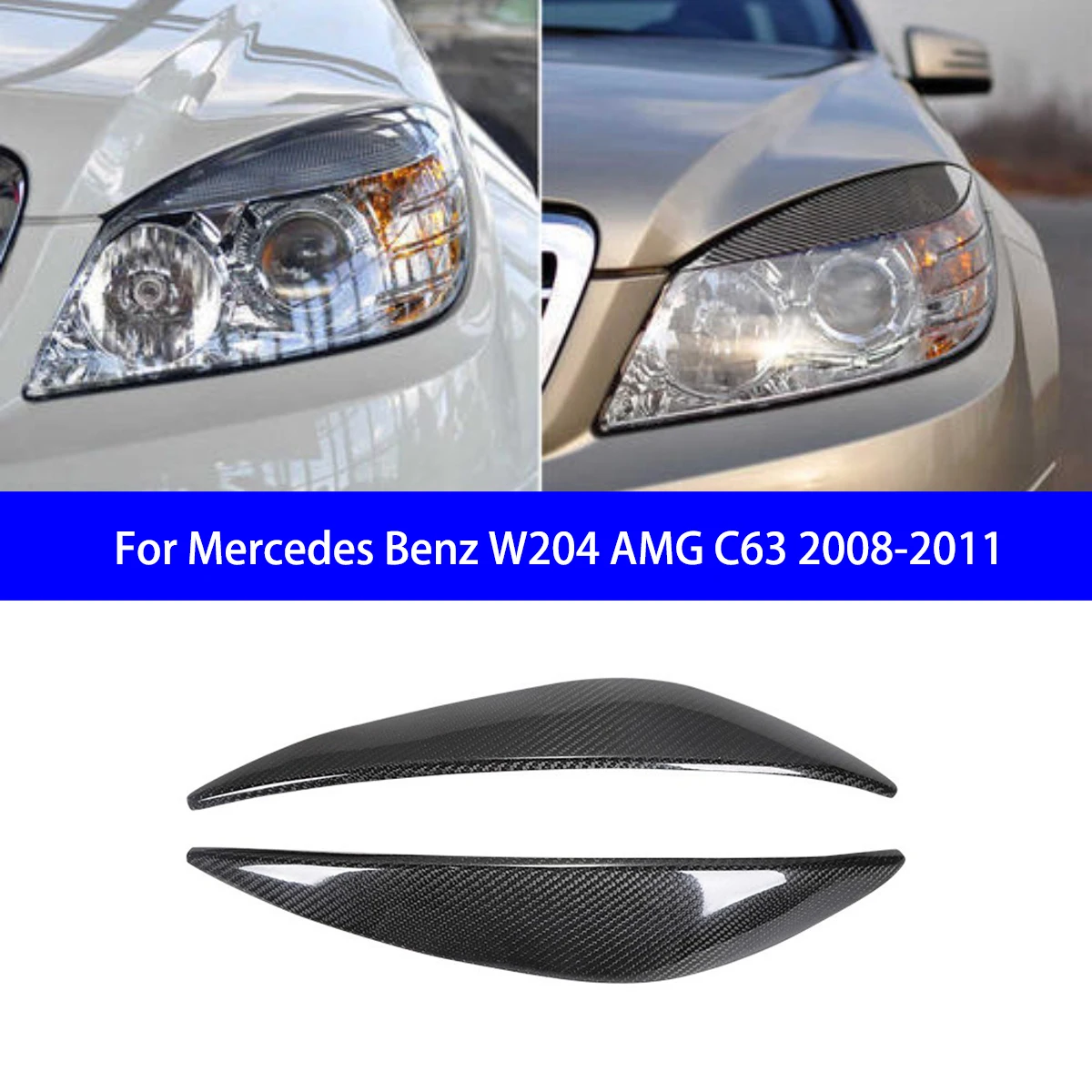 

Подходит для Mercedes Benz W204 AMG C63 2008-2011 гг., модифицированное украшение арки фар из углеродного волокна