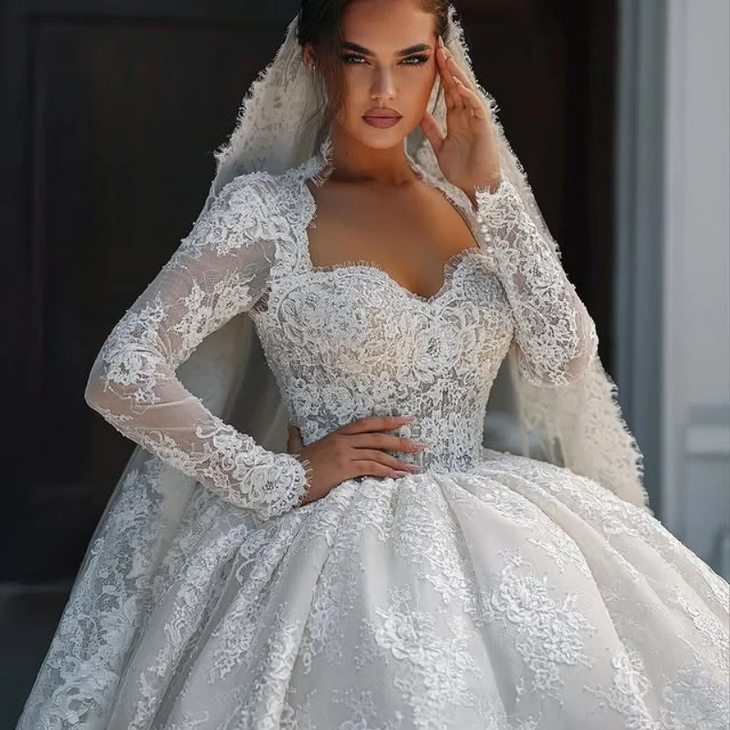 

Customized luxury Ivory White Quinceanera Dresses Off the Shoulder applique Long sleeves Vestido 15 Quinceanera