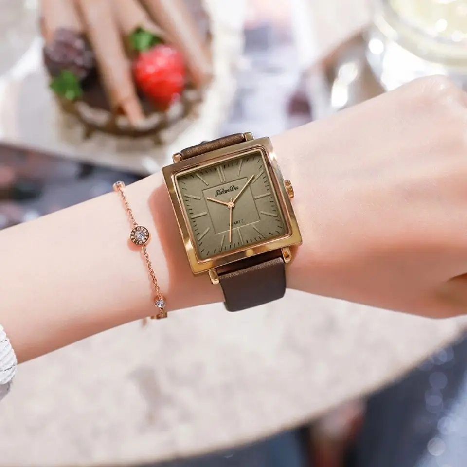 Women'S Watch, Simple And Versatile, Square Dial, Large Dial, Student Women'S Watch, Casual And Fashionable New Product.