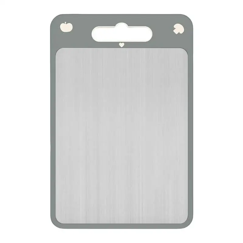 Stainless Steel Cutting Board Double Sided NMeat Cutting Board Reversible Non slip Cutting Serving Tray for Vegetable Cheese