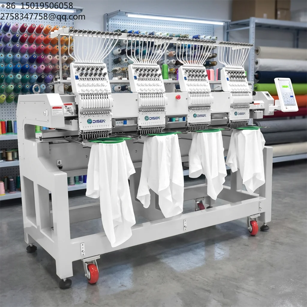 Computerised Embroidery Beading Emblem Industry Overlock Topwisdom Dsmc Monogram Machine Embroidery 4 Headed Computerized