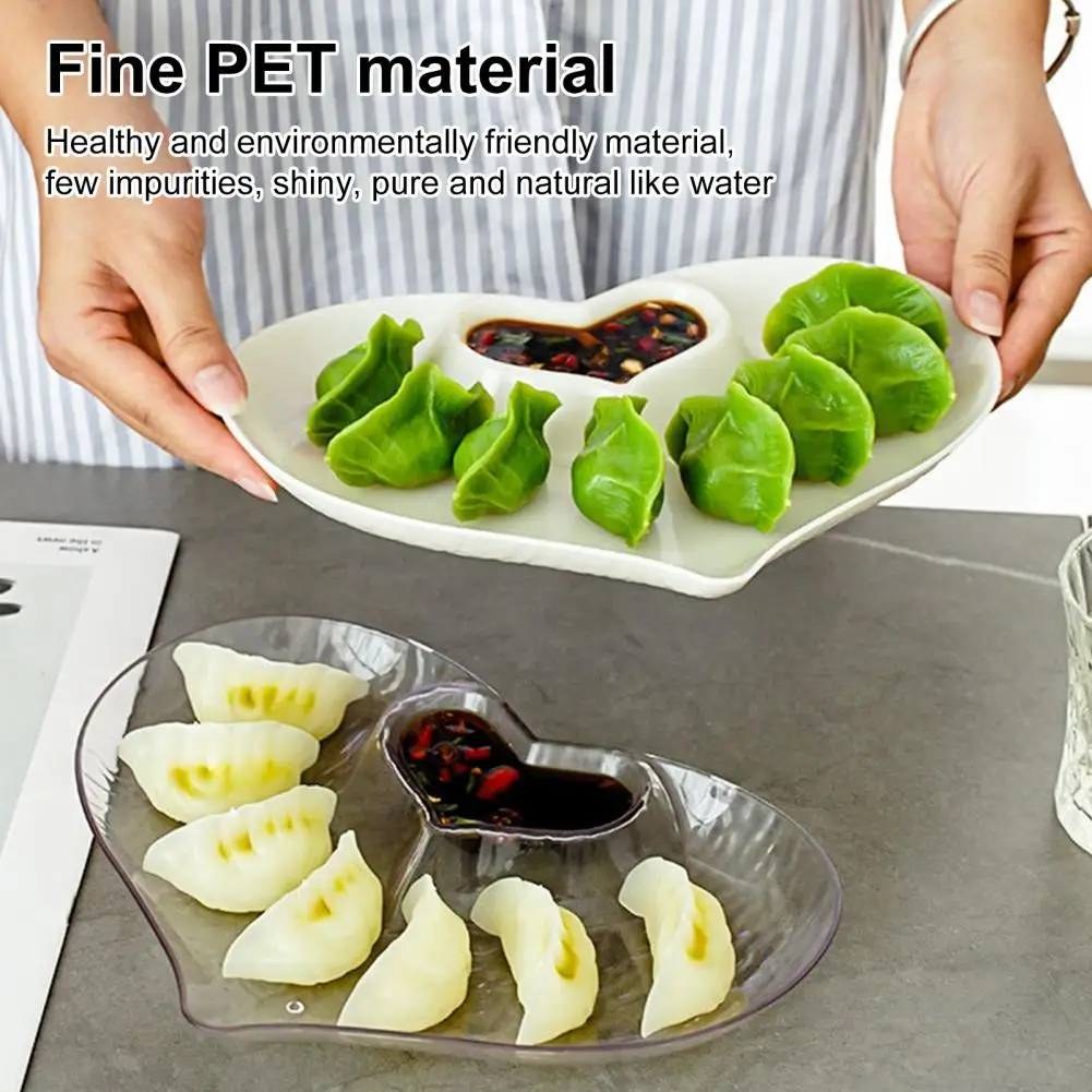 

Dumpling Plate Divided Serving Platter Sushi Plates with Sauce Section Cheeses Serving Tray for Dumpling Appetizer Taco