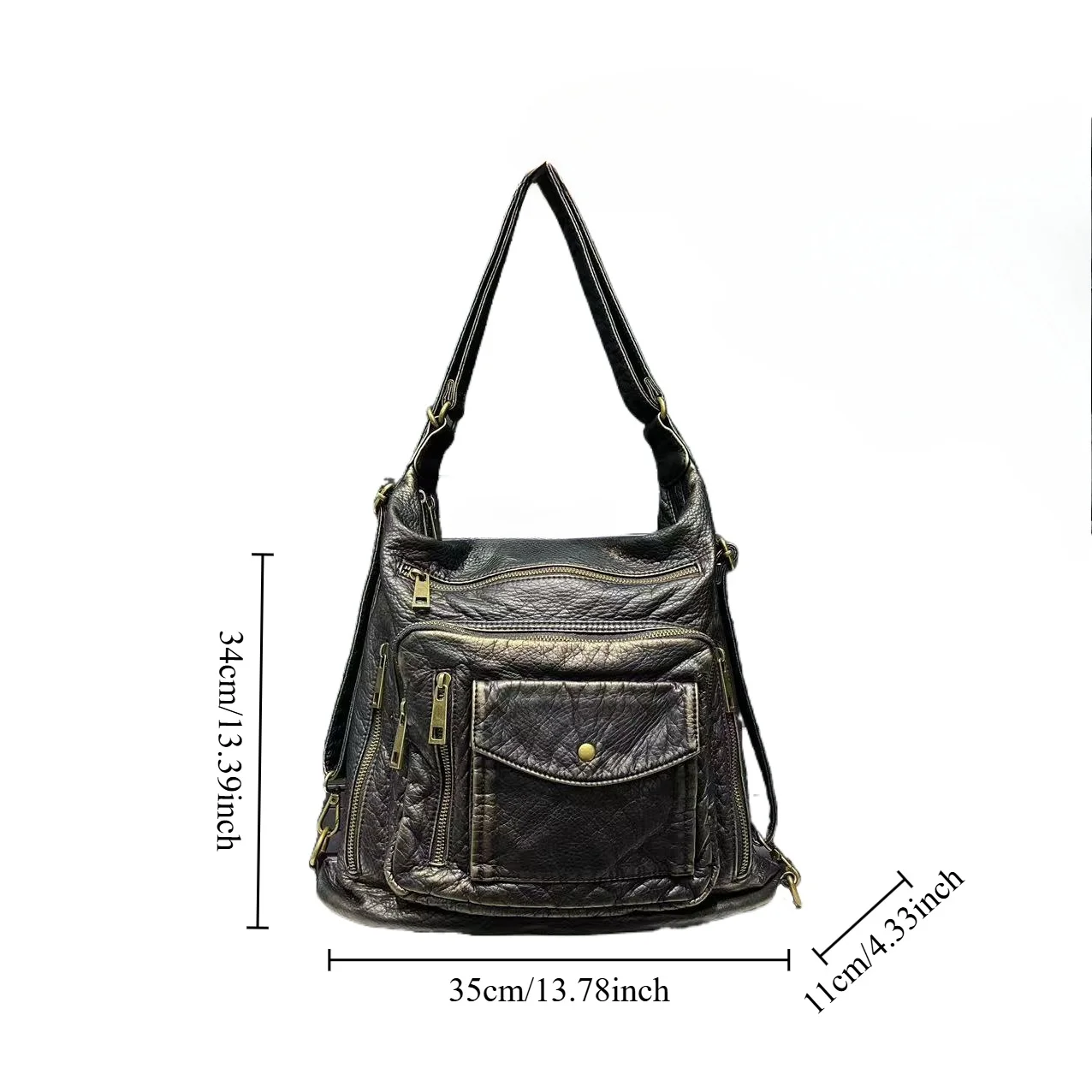 Ladies' fashionable retro rivet shoulder bag, Y2K large capacity multifunctional bag street style crossbody bag