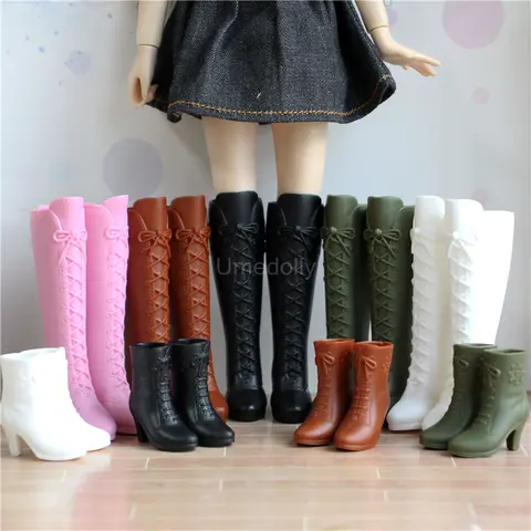 1Pair 1/6 Miniaure Dollhouse Fashion Long Boots for Blyth Azone Doll Shoes Accessories Toys for Girl