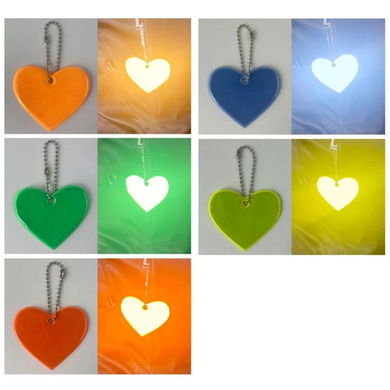 Child Safety Reflectors Keyrings Stylish Reflective Heart Gear Backpacks Strollers Jackets Safe Reflector Keychain