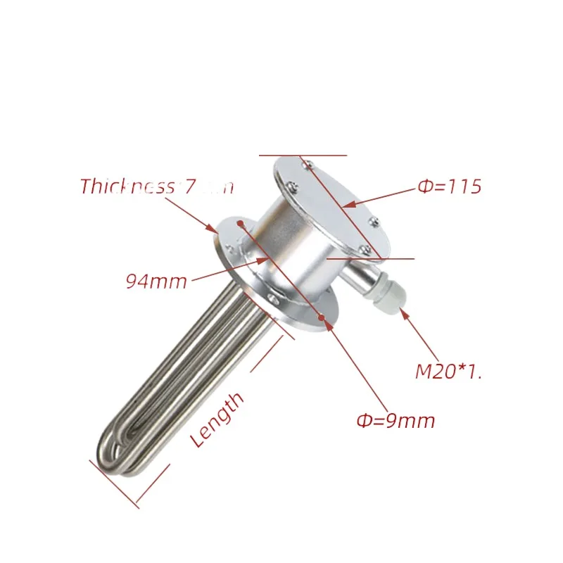 3 Phase 380V 15KW/18KW Explosion-proof Immersion Water Heater 115MM Round Flange Electric Tubular Heating Element for Boiler