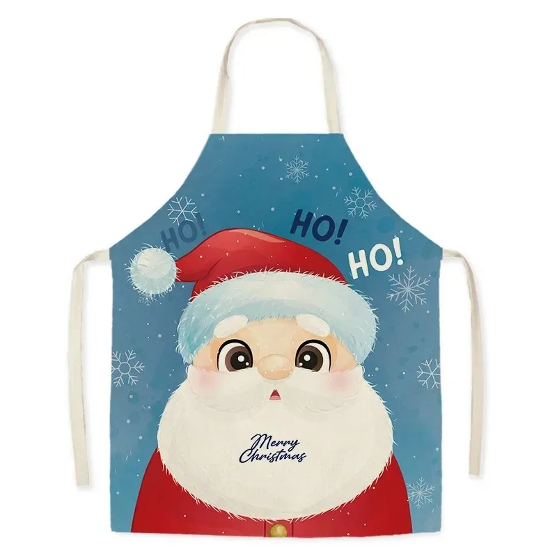 New style holy pattern fine linen apron home decoration kitchen cleaning sleeveless bib Christmas decoration apron