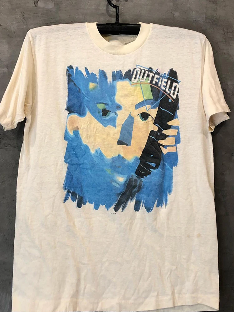 

Summer The Outfield Play Deep Album Cover West Coast Hiphop Rock Men's and Women's Short Sleeve T-Shirt Tide