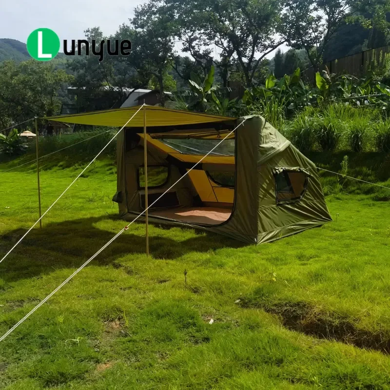 Outdoor Integrated Inflatable Oxford Tent Four Seasons Camping Waterproof Portable UV Protection Durable Shelter for Family