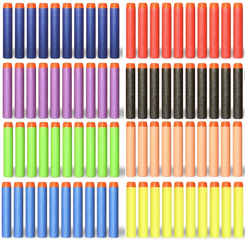 7,2 cm 100 Uds. Pistola de juguete para niños balas cabeza redonda recarga esponja dardos balas suaves dardos niños accesorios de pistola de juguete bala de pistola suave