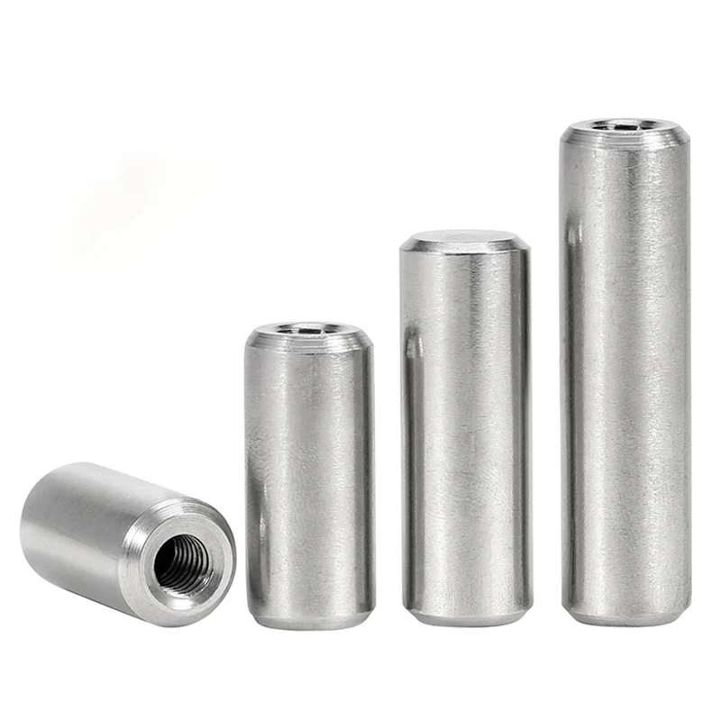 M3 M4-M6 Internal Thread Cylindrical Pin GB120 Female Thread Locating Dowel Pin 304 Stainless Steel OD 4-12mm Length 12-80mm