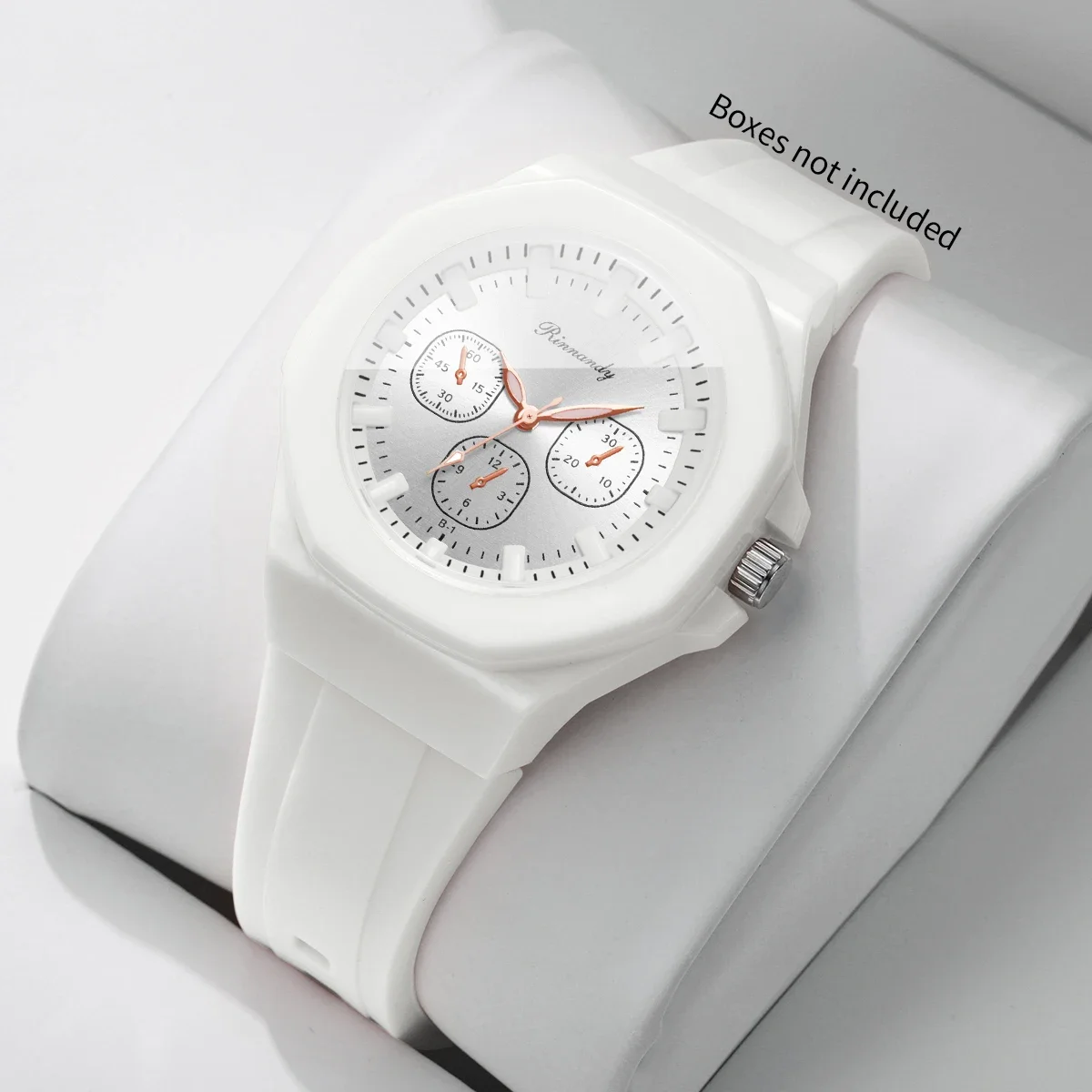Minimal Women Quartz Watch Octagon Candy Color Silicone Strap Student Sports Wristwatches Relogio Feminino（Without Box）