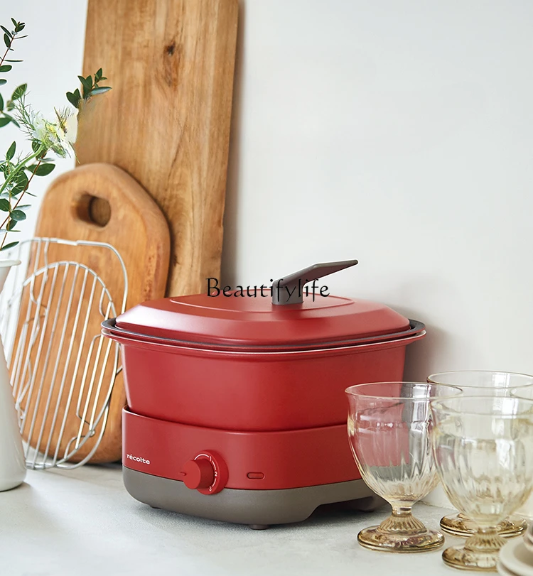 

Electric Frying Pan Multi-Functional Cooking Pot Hot Pot Household Electric Frying Dishes Integrated Small Electric Caldron