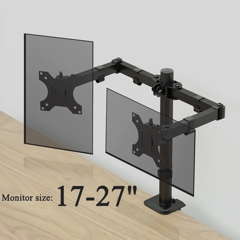 Desktop Dual Monitor Holder Arm Robotic Arm Load 2-9kg Pc Monitor Stand Arm For 13\