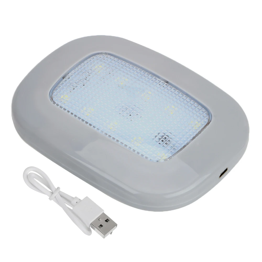 10 LED USB Charging White Vehicle Roof Ceiling Lamp Auto Interior Light Universal Magnet Dome Light Car Reading Light