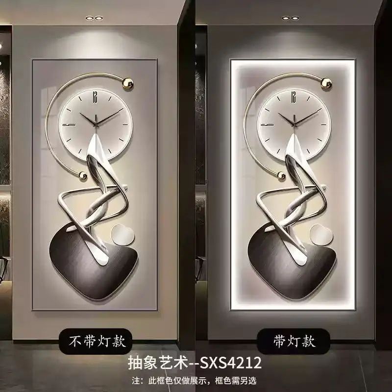 Pintura decorativa moderna e simples para varanda com relógio, decoração para sala de estar, corredor, mural