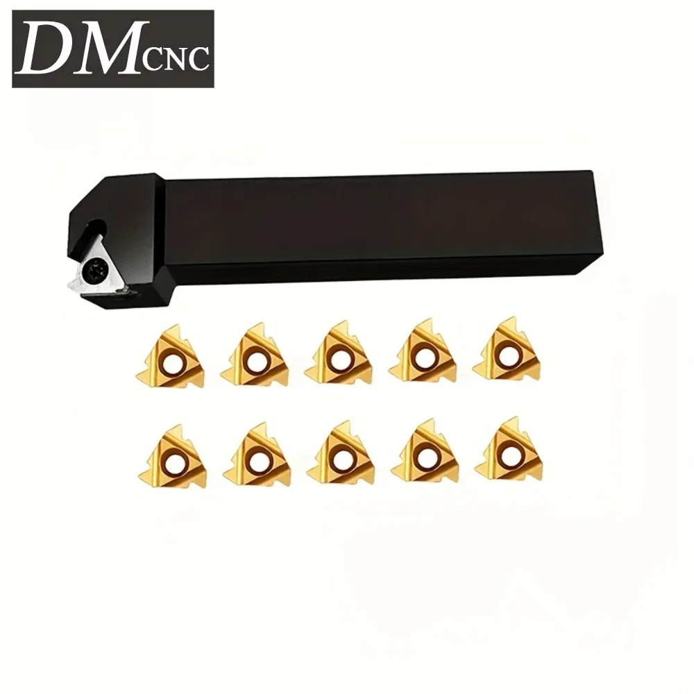 11PCS(1PCS SER2525M22 Threading Tool +10PCS 22ER N60 )Inserts Set for CNC Metal Lathe - Right-Hand Cutting