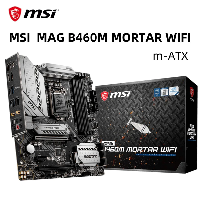 

MAG B460M MORTAR WIFI Motherboard DDR4 M.2 LGA1200 USB3.2 STAT 3.0 SSD 2933MHz Mainboard Supports CPU 10th Gen i5-10500H/10200H