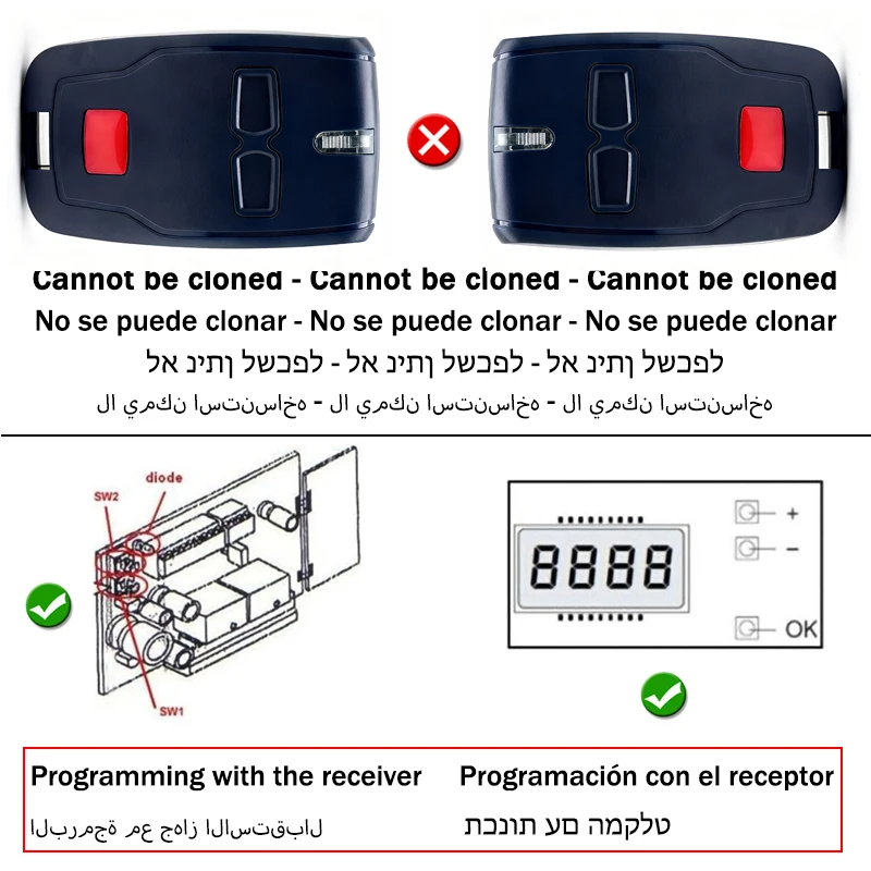 BFT B RCB 02 04 MITTO 2 4 باب المرآب / بوابة التحكم عن بعد 433 ميجا هرتز رمز المتداول