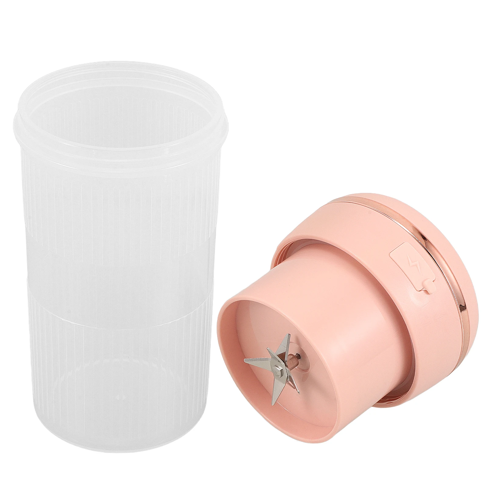 

Portable Juicer Electric Rechargeable Pink Glass for USB Blender Fruit Squeezer Travel Home Use Easy Clean