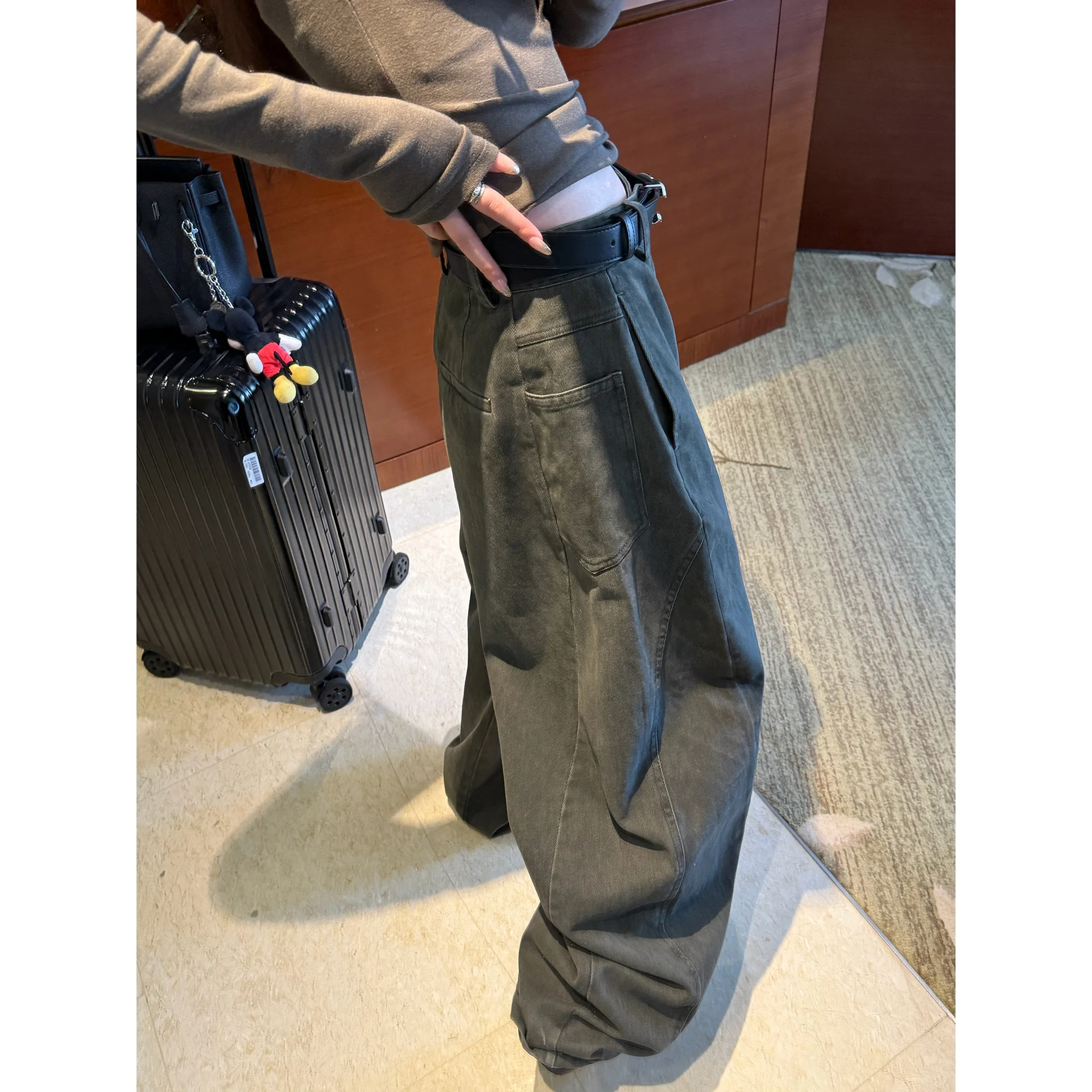 2026 New Fashion Retro Heavy Washed Cargo Pants Vintage Casual Faded Distressed Straight Trousers For Men Women
