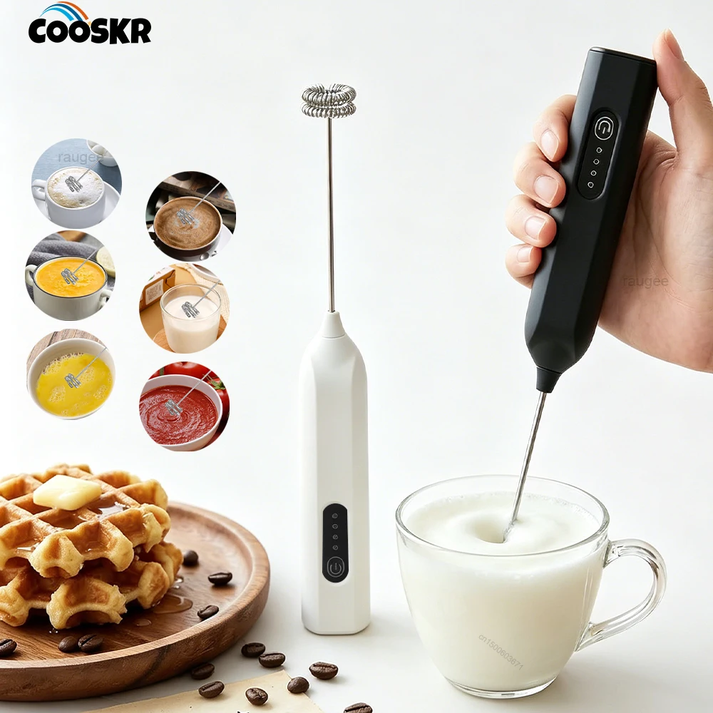 Mini Milk Frother Portable Handheld Electric Milk Foamer Whisk Drink Mixer Foamer Lattes Cappuccino Milk Beater Coffee Frother