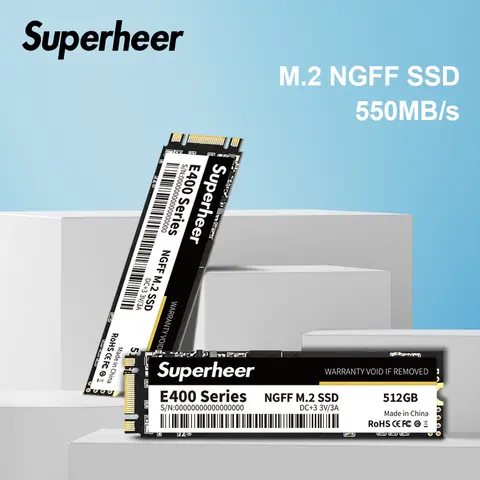 SUPERHEER 노트북 노트북용 NGFF 하드 디스크, M.2 SATA SSD, 512GB, SATA3 솔리드 스테이트 드라이브, 256GB, 128GB, 1TB, 2TB, 2280mm