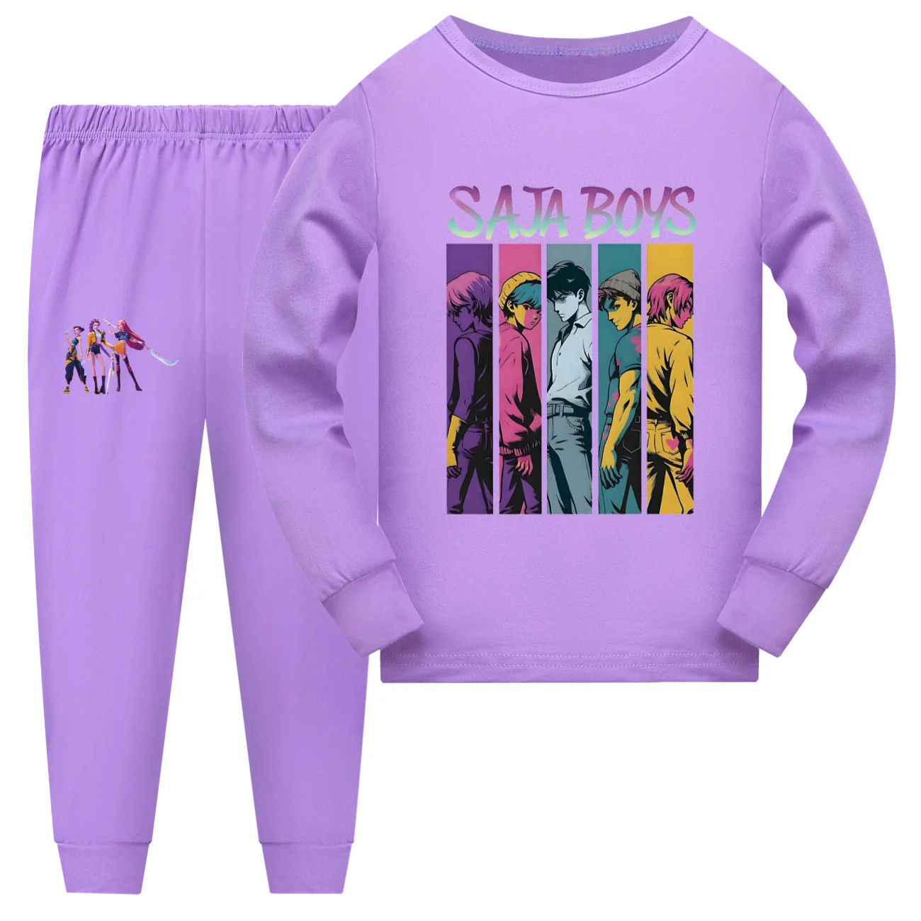 Kpop شيطان الصيادين الاطفال ملابس ساجا بنين الفرقة الكرتون بنين بنات بيجامة مجموعة موضة طويلة الأكمام منامة الأطفال ملابس خاصة دعوى #2