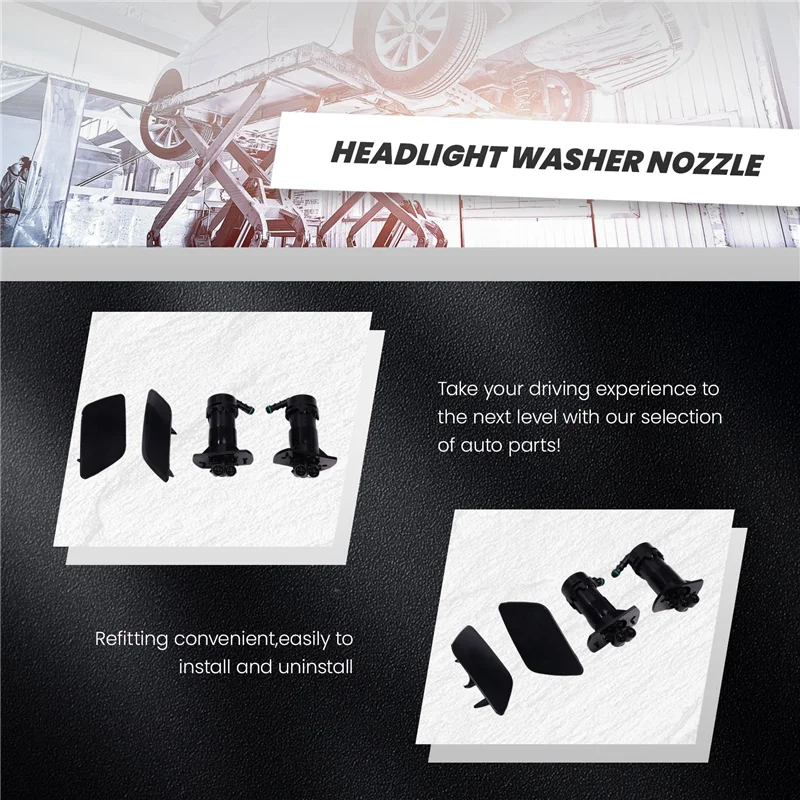 

New Arrival 4F0955101 4F0955102 4F0955276 Headlight Washer Cylinder Spray Nozzle Cover For A6 C6 Avant 05-11