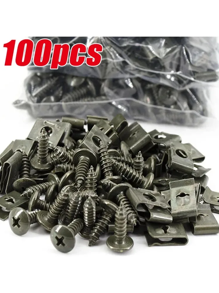 Motorfietsen Gemengde Metalen Schroeven Tikken Fastener Clips Auto U-Type Anti-roest Bescherming Clip Schroef Gesp Motorfiets Accessoires - afbeelding 2