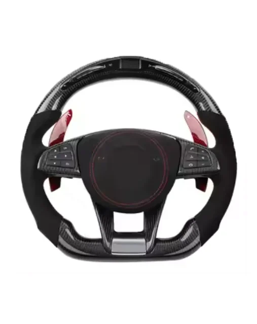 Custom carbon Steering Wheel For Mercedes Benz w205 C63 808 E43 C300 C200 GLC SLK A45 Amg led steering wheel