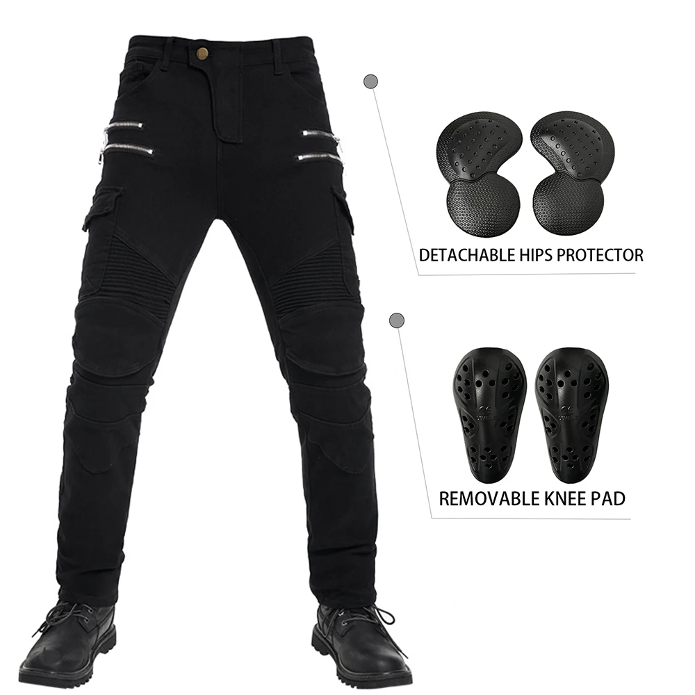 2024 neue Motorrad-Rennen ganzjährig schwarze Hose Schutzausrüstung Motorradhose Offroad-Hose Lässige Reit-Moto-Jeans