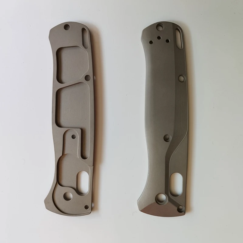 CNC Titanium Made SandBlasting Knife Handle Patches Scales For Benchmade Bugout 535 Knives Grip DIY Making Accessories Part