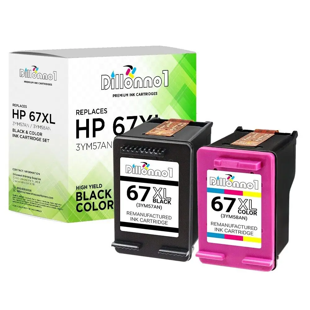 ตลับหมึก HP67XL สำหรับ Envy 6052 6458 6058 6075 6455 6452 6457 6055 6454