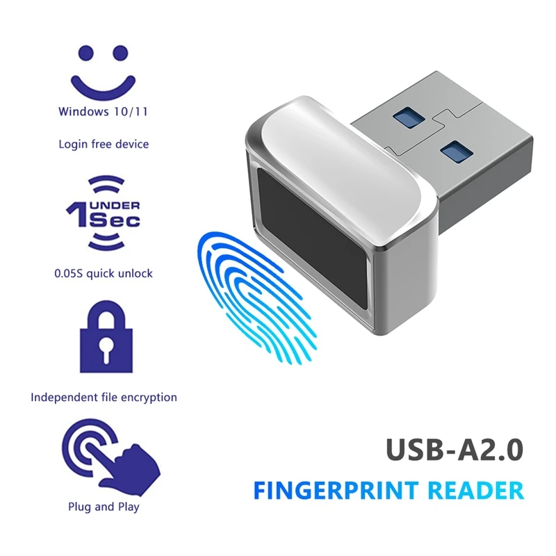 USB Fingerprint Reader Module For Windows 7 10 11 Hello Biometric Scanner Padlock