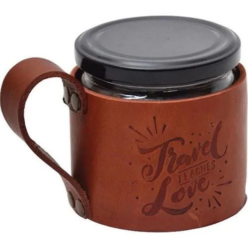 Campout Leather Mug Travel Teaches Love