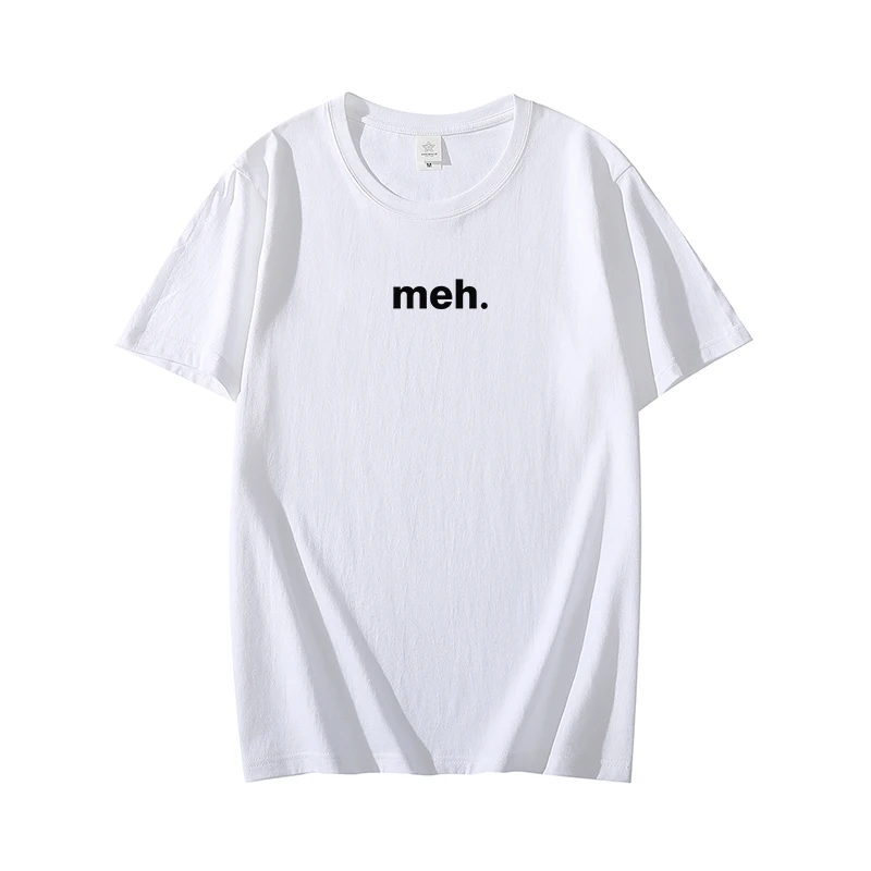 

Meh. High Qualtity Oversized Heavy T-shirt for Men Short Sleeve 100% Cotton Tee Cotton Solid Color Leisure Men's and Women's