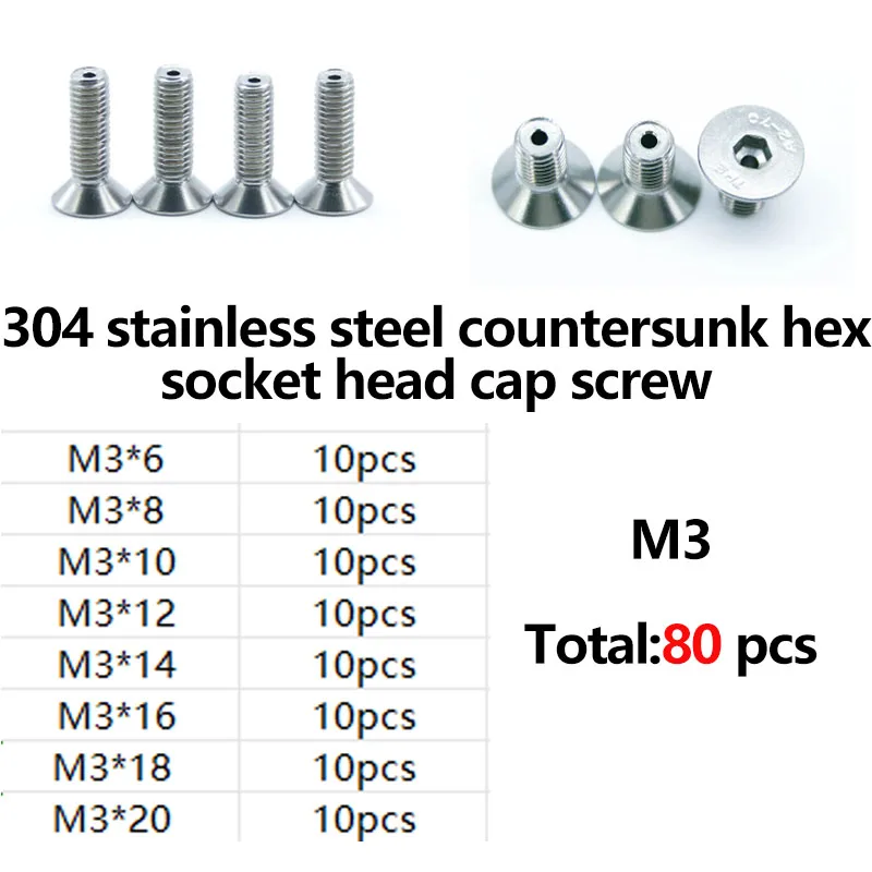 304 Stainless Steel Vacuum Vent Screw Countersunk Hex Socket Hollow Bolt M3 M4 M5 M6 M8 Through Hole Fastener Hardware