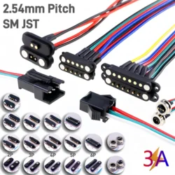 1 Pair 2A Magnetic Pogo Pin JST SM Plug Socket Extend Cable Connector 2 3 4 5 6 Pin Male Female Adapter Led Strip Lamp Driver