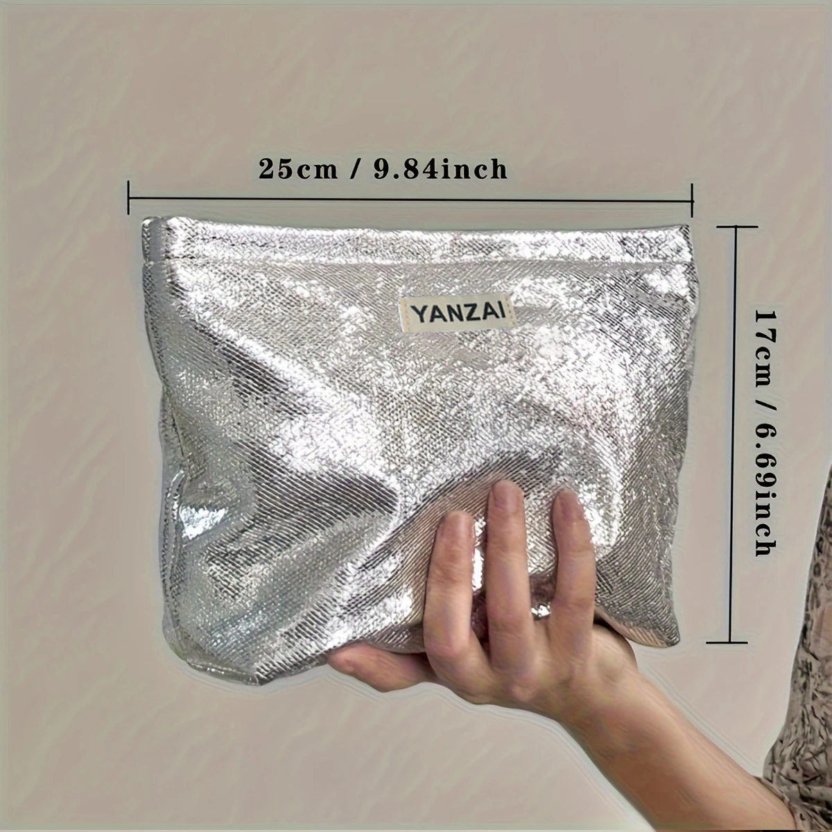 YANZAI Clutch Organizer Bag Sequins Glitter Storage Bag, Multi Functional Cosmetic Large Capacity Travel Makeup Bag for Women