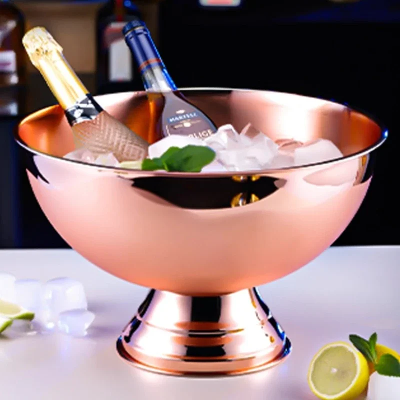Stainless Steel Ice Bucket for Champagne Professional Bar Chilling Tool Wine & Beer Cooler Party Serving Basin Ice Container