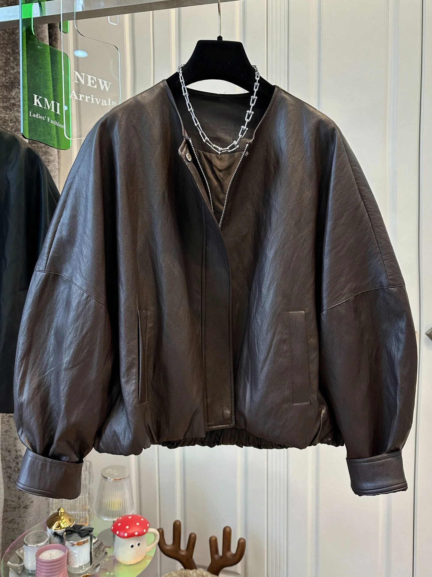 Unieke Sli ronde Ne Long Sve losse bovenkleding Dames Veelzijdig Jaet Lente Herfst Europees ontwerp Afslankeffect