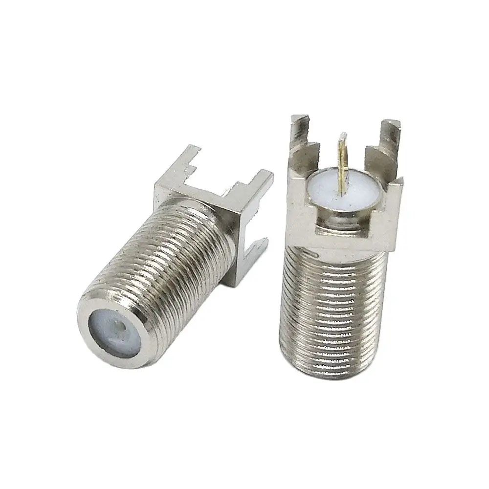 F-Typ-Buchsenstecker mit Ständer für Leiterplattenmontage, gerader CATV-HF-Koaxialstecker, 10 Stück/Lot – Detail 10