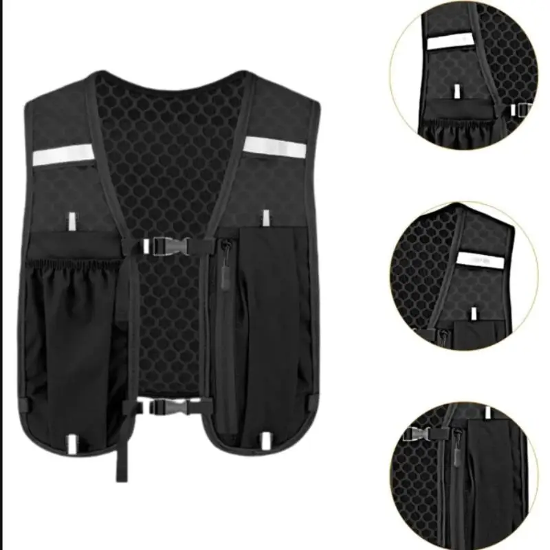 【OD】Reflective Hydration Backpack Waterproof Running Sports Vest For Hiking Cycling Marathon With Multi-Pocket