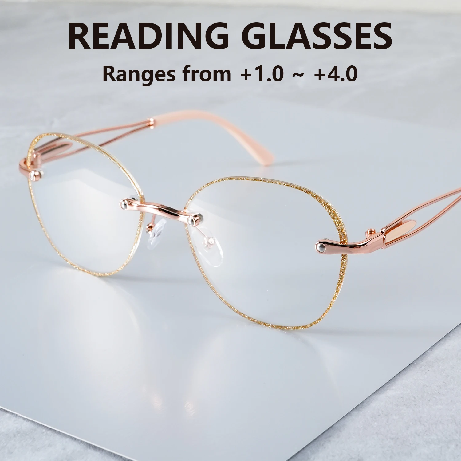 Ovale Retro-Lesebrille für Männer und Frauen – +1,00 bis +4,00 Vergrößerung, Büro- und Computergebrauch, trendige Lesebrille – Detail 4