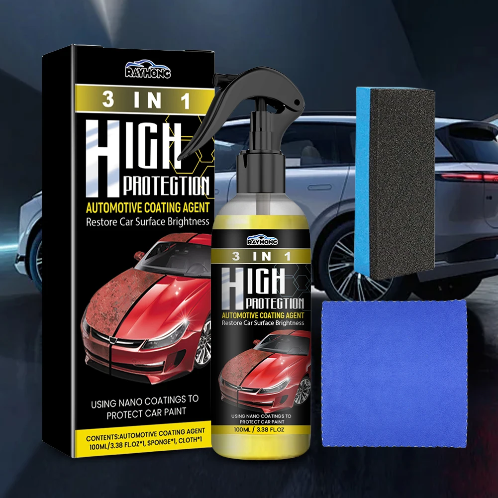 3 In 1 Car Ceramic Coating Spray 100ml Auto Nano Ceramic Coating Car Paint Scratch Repair Remover Polishing Paint Coating Agent